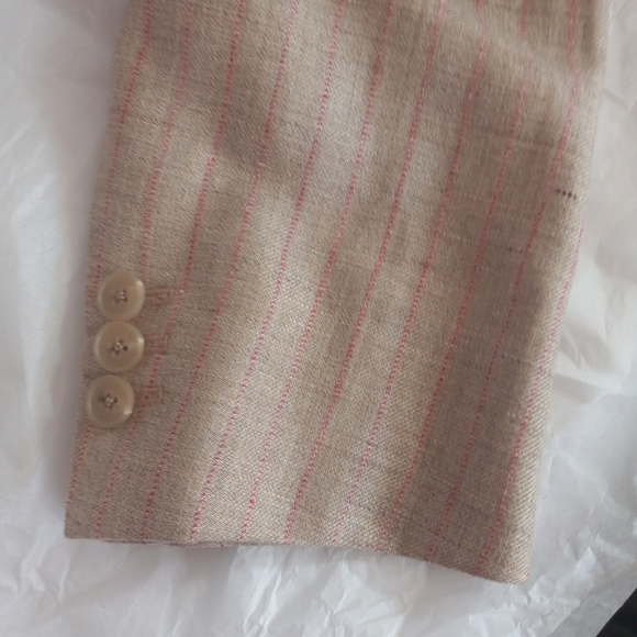 Ermenegildo Zegna recent wool/ linen 40R unconstructed bold striped - Picture 8 of 12